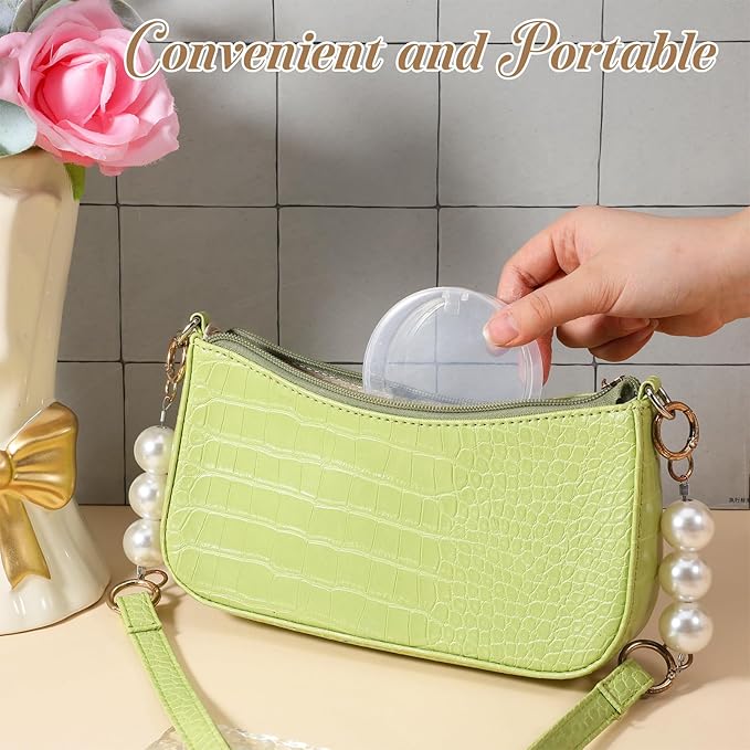 4pcs Cotton Round Holder Travel Case Travel Cotton Rounds Container Portable Plastic Cottons Pad Holder Dispenser Sealed Storage Container for Makeup Remover Cottons Balls Floss Beads