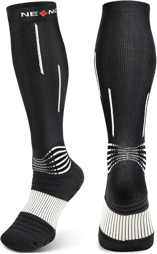 NEENCA Compression Socks, Medical Athletic Socks for Injury Recovery & Pain Relief, Sports Protection, 1 Pair (Black X-Large)