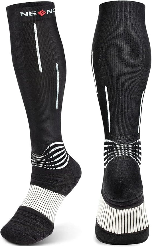 NEENCA Compression Socks, Medical Athletic Socks for Injury Recovery & Pain Relief, Sports Protection, 1 Pair (Black X-Large)