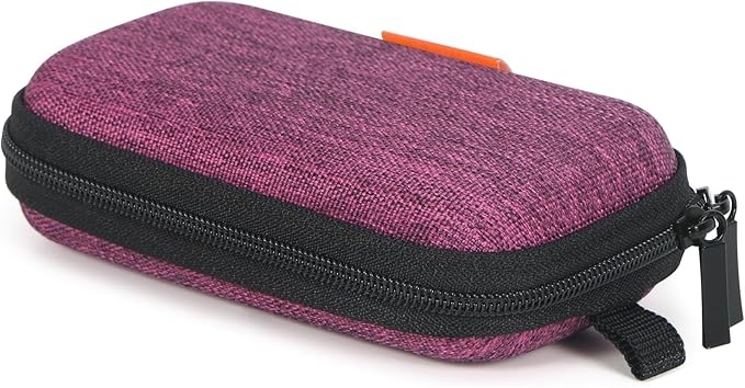 Mini Hard Earbud Case for Apple Airpods, Earpods, Samsung Galaxy Buds, JBL, Sony in-Ear Headphones - Small Cute Protective Case Pouch for Cable, Cord, Card, Earplugs, Heart Monitor - Grape-Purple