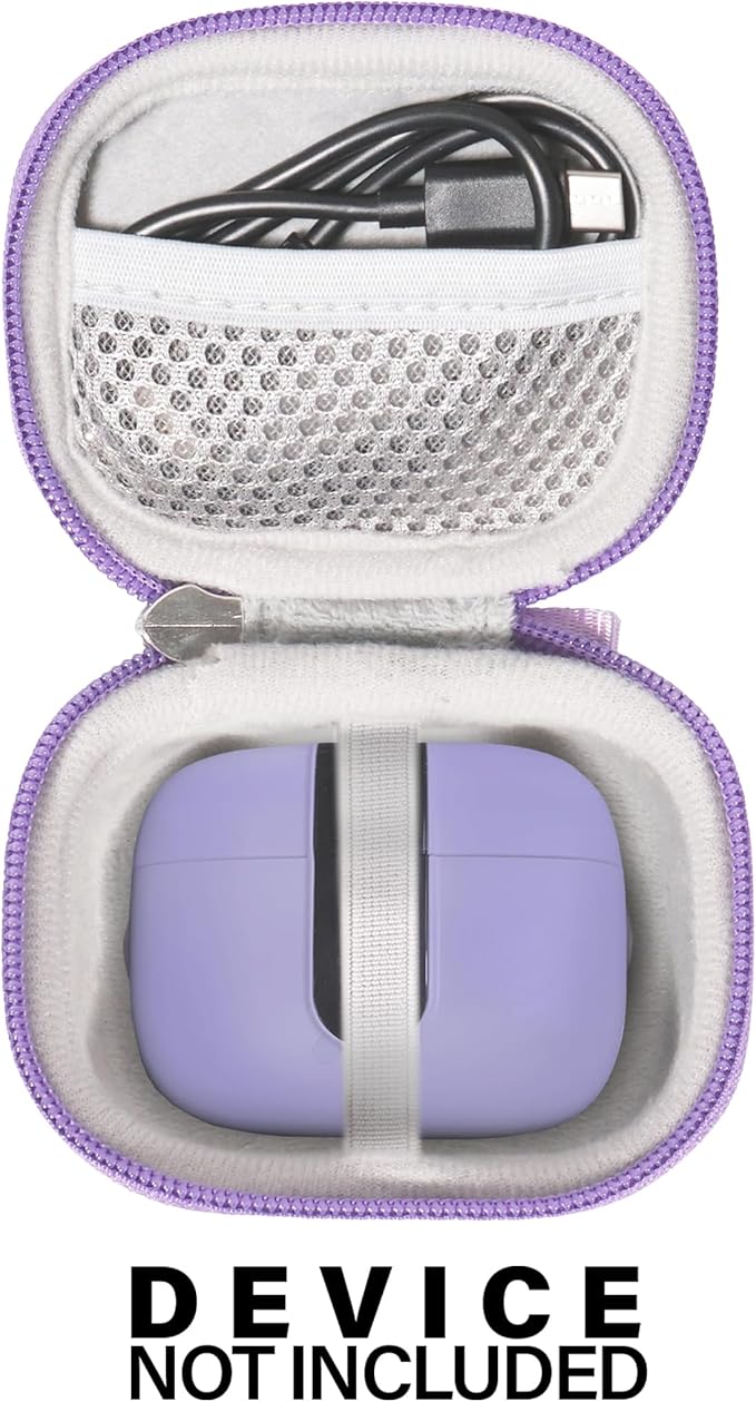 Case for TAGRY X08 Bluetooth Headphones True Wireless Earbuds 60H, mesh Pocket for Charge Cable (Purple)