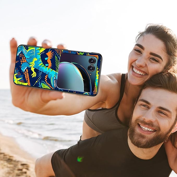 for Motorola Razr Plus 2025 Case,for Razor Plus 2025 Phone Case Cute Slim Hard PC Ultra-Thin Anti-Scratches Shockproof Protective Cover,Blue Cartoon Dinosaur