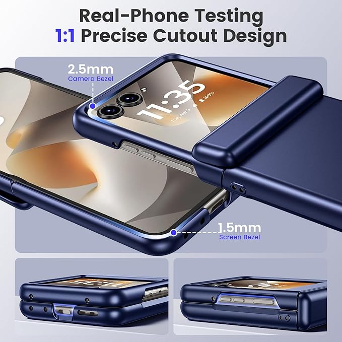 Magnetic for Motorola Razr 2026/2025/2024 Case with Screen Protector[Anti-Scratch][Compatible with MagSafe] Hinge Protection Full Body Shockproof Phone Case for Moto Razr 2026/2025/2024 (Blue)