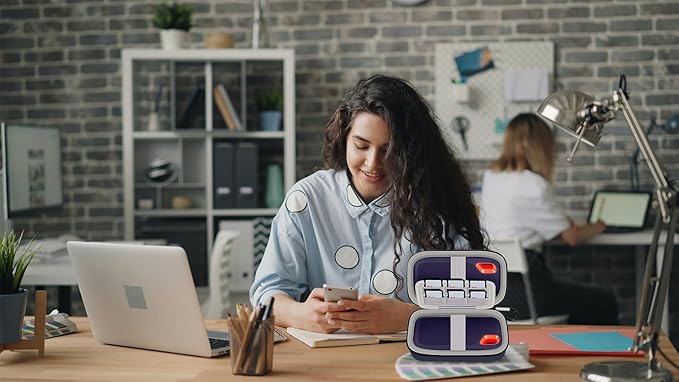 COMECASE Dual SSD Case for SanDisk Extreme Portable SSD & Extreme Pro, Hard Drive Storage Bag Fits 1TB 2TB 4TB 8TB External Solid State Drive, with 12 SD Card Slots, for Travel-Dark Blue (Box Only)