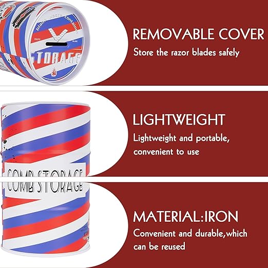 2 Pack Razor Blade Disposal Container for Safety Razor Blade, Detachable Safe Blade Bank for Used Leaf Razor, Large Capacity Razor Iron Disposal Case