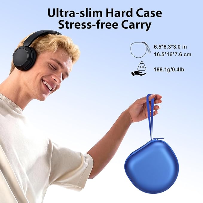 Headphone Case Compatible with JBL/Beats/BERIBES/Jlab/Picun/TOZO/KVIDIO/Soundcore Anker/Skullcandy Noise Cancelling Over-Ear Headphones, Pearl Blue