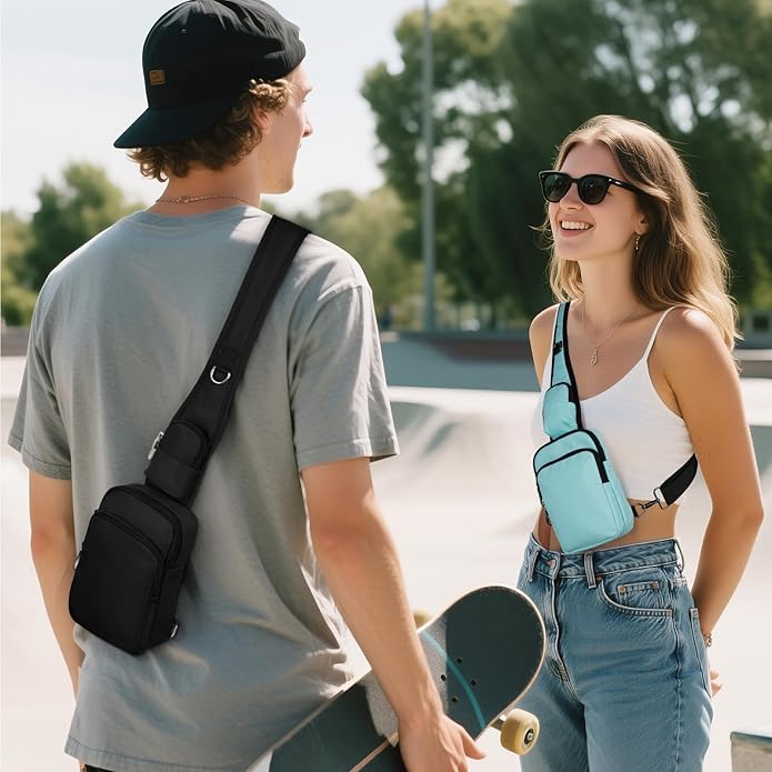 BROADREAM Sling Bag, Crossbody Bag with Anti-Theft Lock Zipper, RFID Blocking & Water Resistant for Travel Work Sport