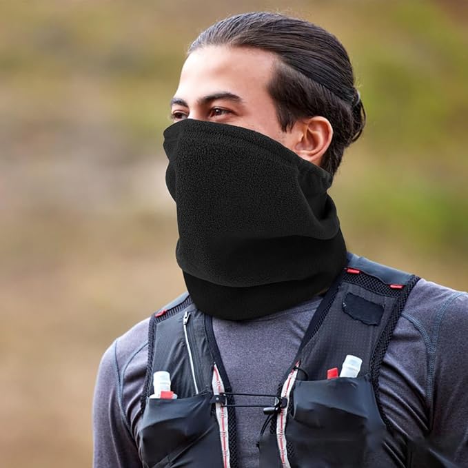 12 Pieces Fleece Neck Warmer For Men Women Winter Neck Gaiter Windproof Face Covering