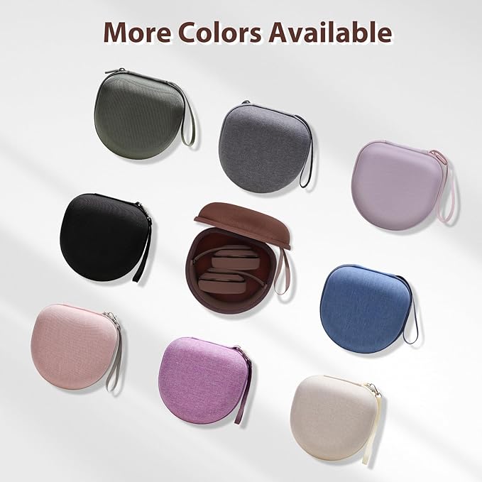 Headphone Headset Case for Beats Studio Pro Solo 4/JLab JBuds Lux ANC/JBL/TOZO/BERIBES/Picun/KVIDIO Noise Cancelling Over-Ear Foldable Headphone, Brown