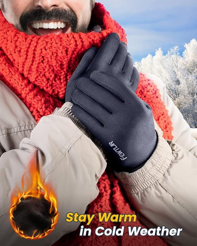 FEWTUR Winter Waterproof Gloves for Women and Men - Thermal Gloves with Touchscreen Fingers, Warm Gloves for Running, Bike and Hiking Cold Weather