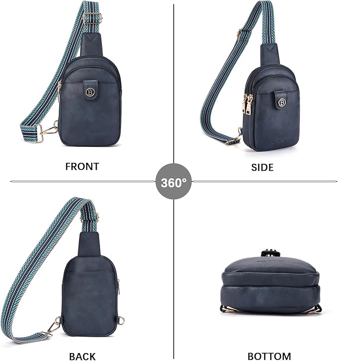 BOSTANTEN Sling Bag Crossbody Bags for Women Trendy Crossbody Purse Leather Chest Bag