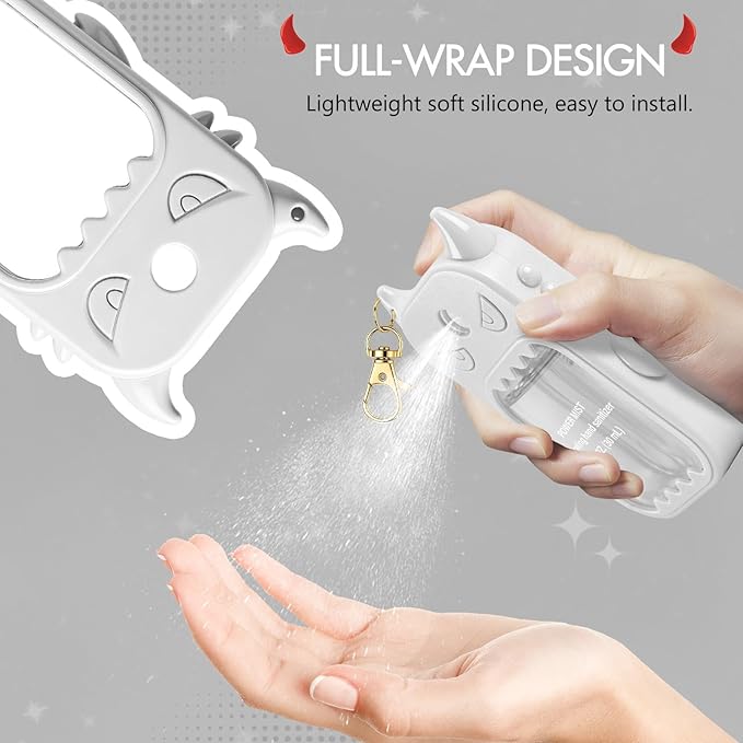 JAMIEWIN Spray Hand Sanitizer Silicone Case Compatible with Touchland Hand Sanitizer 1 FL OZ Holder Accessory with Keychain