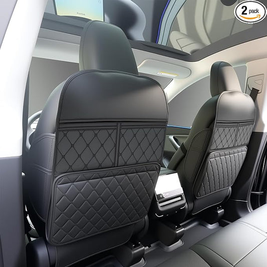 2 Pack Kick Mats Back Seat Protector，Seat Back Protector for Kids Feet Car Seat with Car Back Seat Organizer, Seat Back Protector Cover for Back of Front Seats - Protect against dirt and scuffs