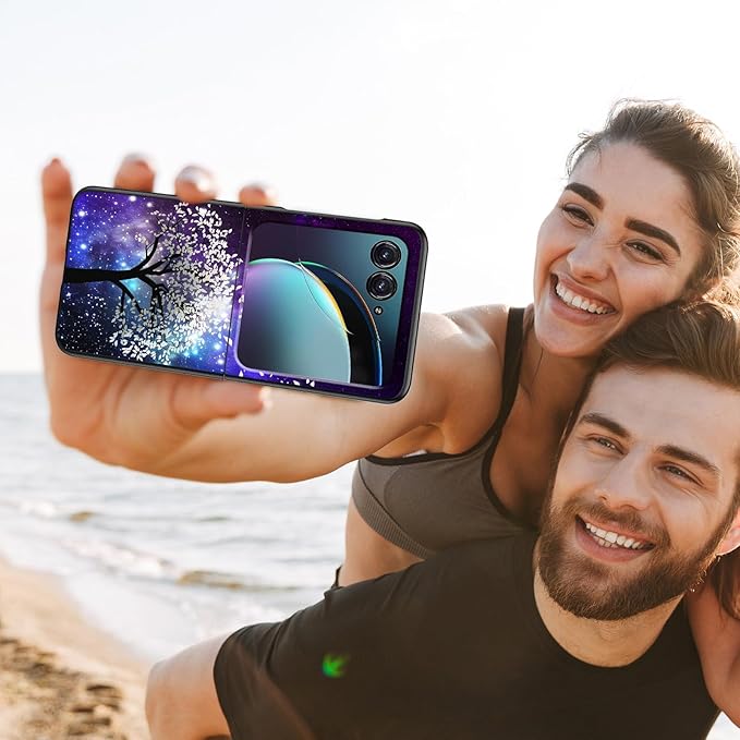 for Motorola Razr Plus 2025 Case,for Razor Plus 2025 Phone Case Cute Slim Hard PC Ultra-Thin Anti-Scratches Shockproof Protective Cover,Glitter Purple Tree