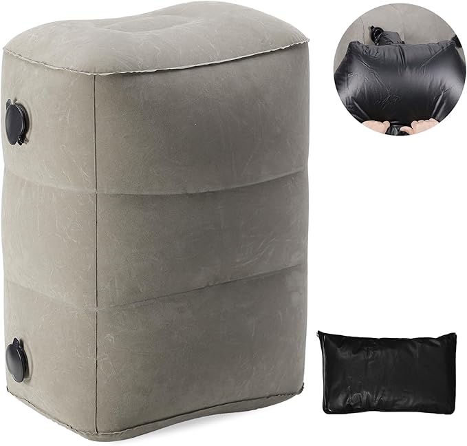 Inflatable Foot Rest Pillow for Air Travel Airplane Foot Rest Pillow Adjustable Height Leg Pillow Bed for Kids Toddler Suitable for Car,Train,Office Travel