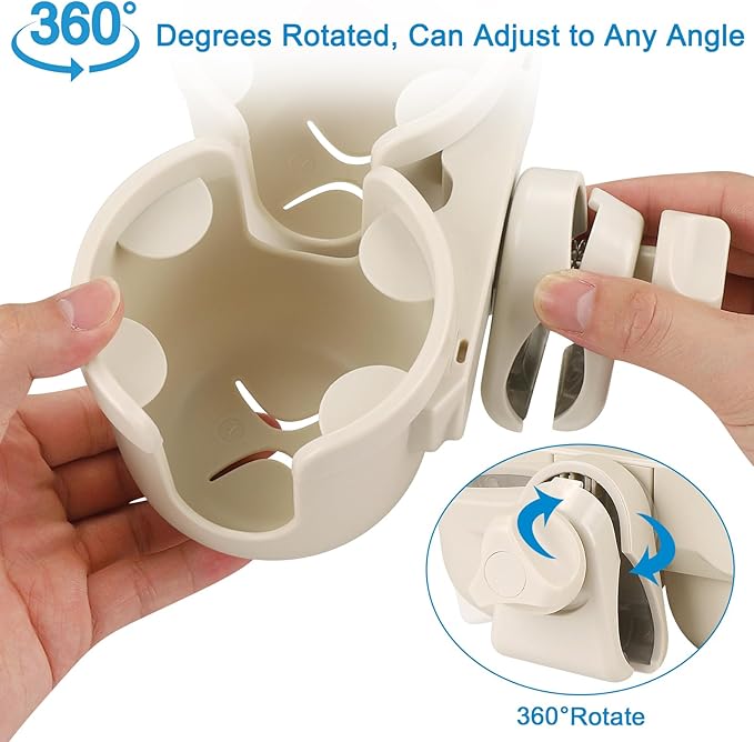 Accmor Stroller Cup Holder with Phone Holder, Bike Cup Holder, Universal Cup Holder for Uppababy Nuna Doona Strollers, 2-in-1 Cup Holder for Walker, Wheelchair, Scooter