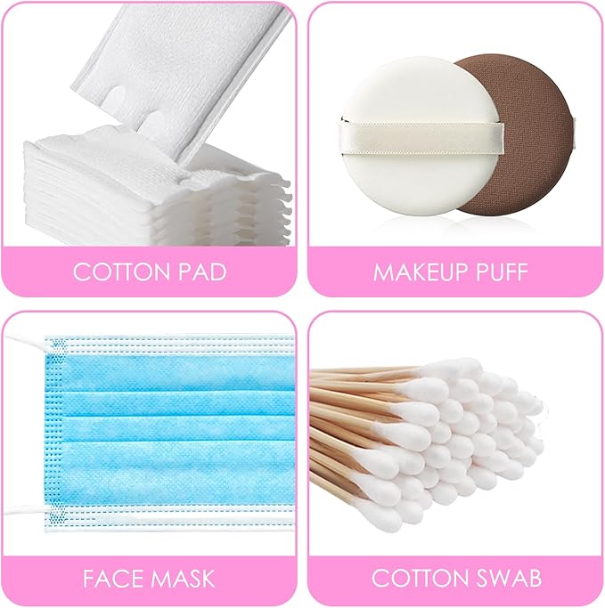 Adorila 6 Pack Travel Cotton Swab Qtip Holder, Portable Hair Tie Organizer with Lid, Flosser Dispenser, Lightweight Storage Organizer for Bathroom Vanity Countertop