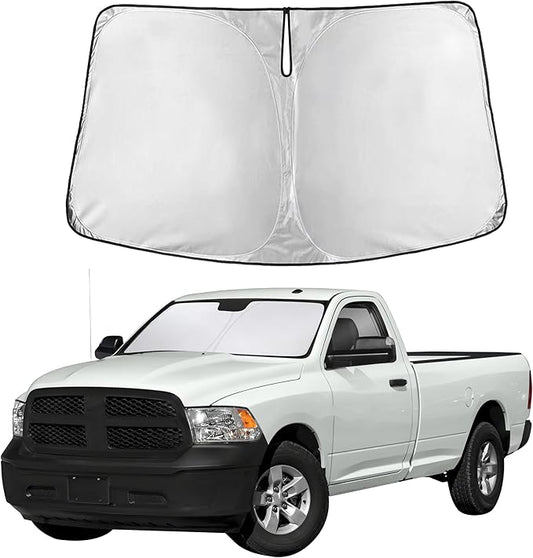Autovir Windshield Sun Shade Fit for 2011-2016 2017 2018 Dodge RAM 1500 Sunshade, Front Car Window Shades Sun Visor, Blocks UV Rays & Heat, Car Accessories