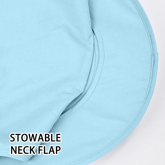 Sun Hats for Men Women Fishing Hat UPF 50+ Breathable Wide Brim Bucket Hats Summer UV Protection Safari Hat with Neck Flap