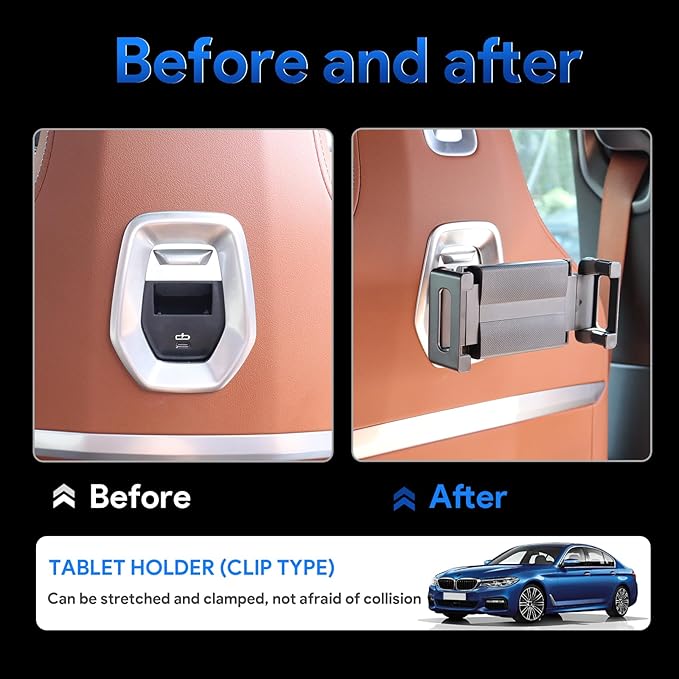 for BMW X5 X6 G05 G06 G60 G45 Tablet Holder Strong Magnetic Attraction/Gravity Clamp ipad Car Holder Back Seat Road Trip Essentials (Gravity Clamp)