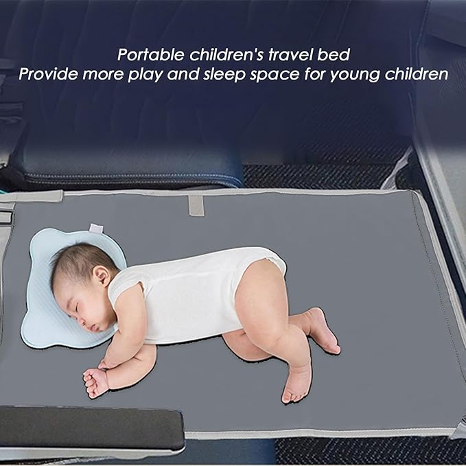 Toddler Airplane Bed, Travel Hammock Footrest, 29.92x17.52 Inches Lightweight Adjustable Seat Extender, in-Flight Comfort Solution, Ideal for Sleeping, Playing During Long Trips