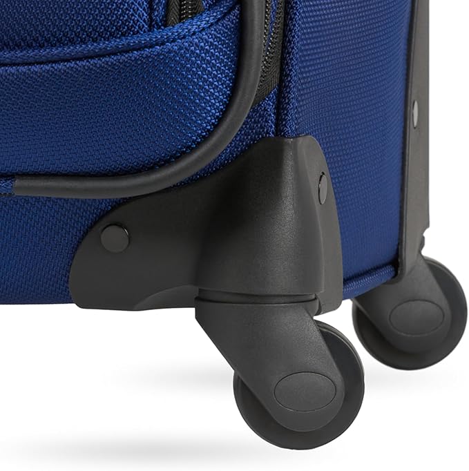 SWISSGEAR Sion Softside Expandable Spinner Luggage Durable Lightweight Travel Suitcase, Blue, Checked-Large