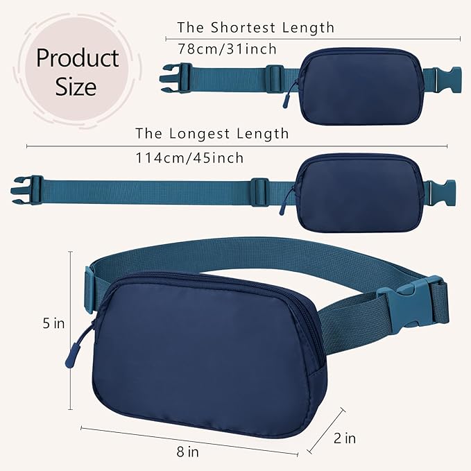 Fanny Pack Crossbody Bag for Women and Men, Belt Bag for Hiking Bum Bag with Adjustable Strap,Casual Cell Phone Pouch?Waist pack for Running Workout Sports Travel Blue