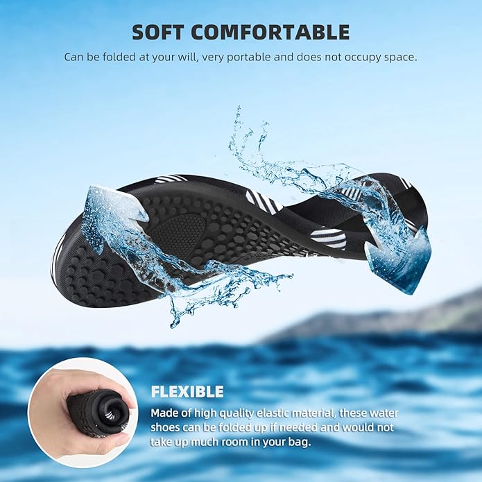 Water Shoes for Women Men Quick-Dry Aqua Socks Swim Beach Outfits Barefoot Yoga Exercise Wear Sport Accessories Pool Camping Must Haves River Hiking Adult Youth Size