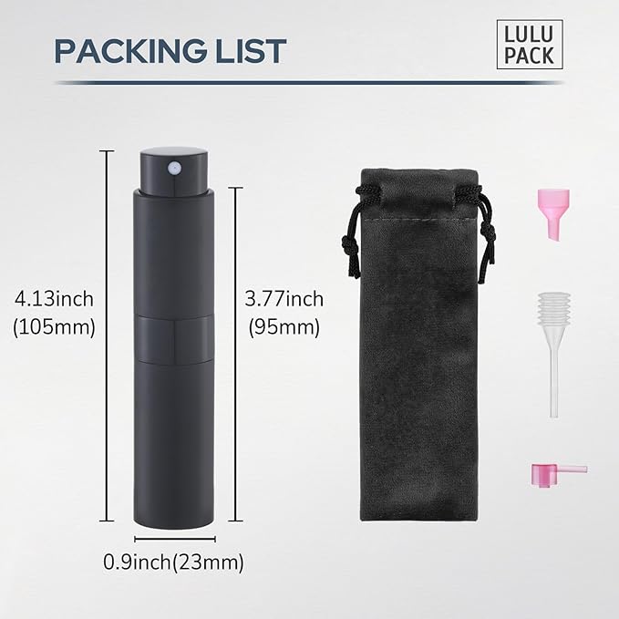 Lulupack Travel Perfume Bottle Refillable - 5ml Cologne Spray Atomizer Mini - Small Travel Size Empty Sprayer for Refill Sample Container - Portable Fragrance Decant Dispenser for Women Men 6PCS Grey