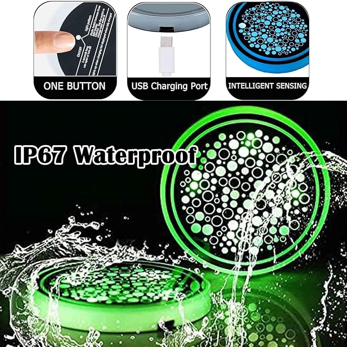 2PCS LED Car Cup Holder Lights, Light up Car Coasters for Cup Holders 7 Color-Changing Light Up Cup Holder Insert Coasters, Waterproof Car Accessories for Teens, Car Gifts for Men & Women