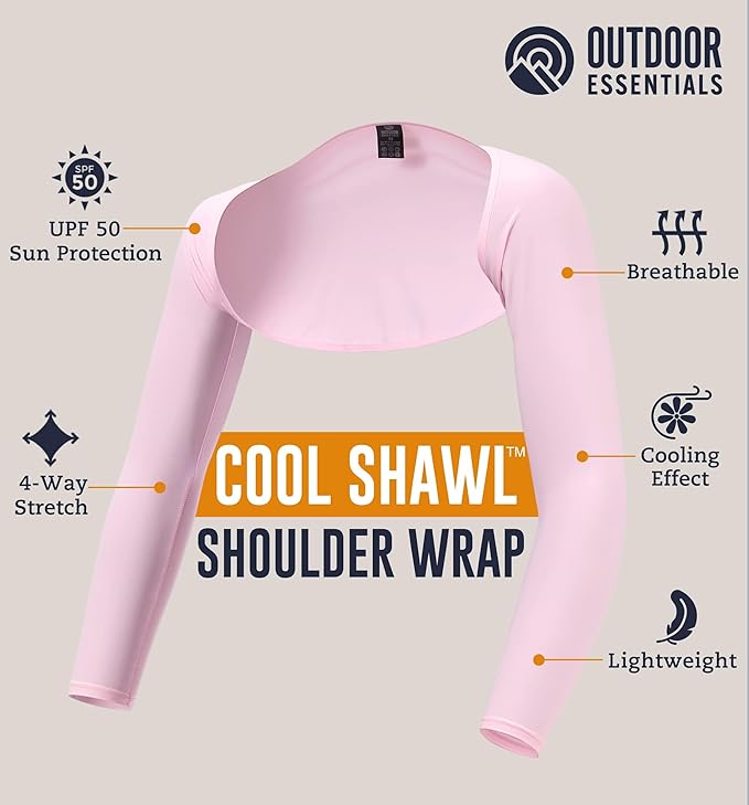 OutdoorEssentials Arm Sleeves for Women - Golf UV Shawl with Sleeves - Workout Shrug Bolero - Arm Tights for Sun Protection