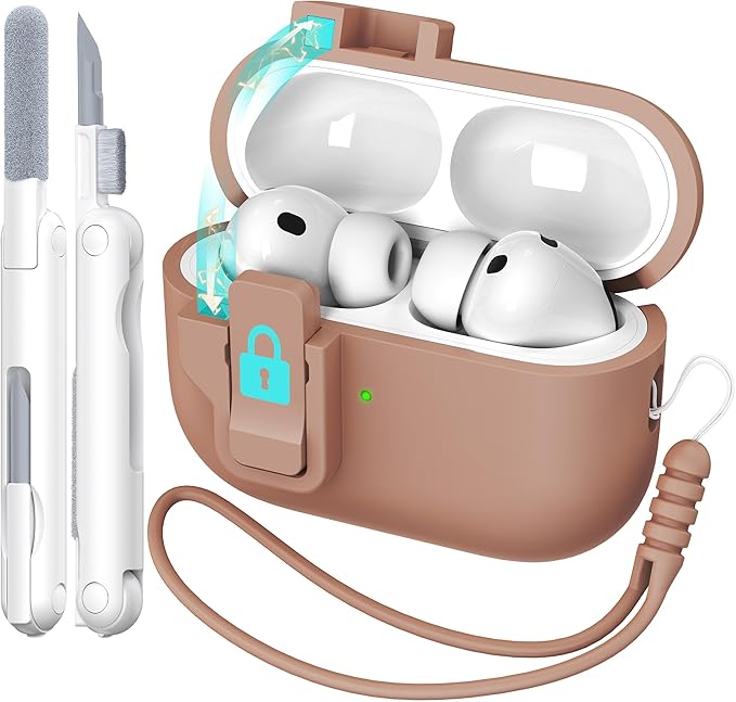 R-fun for AirPods Pro 3 Case with Cleaning Kit, Soft Liquid Silicone Rubber Protective Cover, Compatible with AirPods Pro 3rd Generation Case (2025), Compatible with MagSafe, Milk Tea