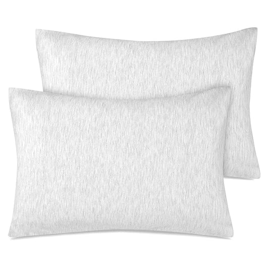 Zenssia Organic Cotton Toddler Pillowcase/Travel Pillowcase Pack of 2 Set 13x18 Inches with Envelope Closure - Soft & Breathable Baby Pillow Case Cover Solid Gray