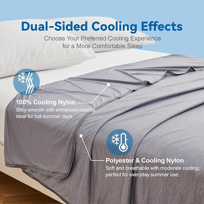 Ailemei Direct Cooling Blanket Twin Size for Couch, Double-Sided Summer Cooling Blankets for Hot Sleepers, Lightweight Ice Cool Blanket to Relieve HotFlashes, Breathable Bed Cold Blankets for Sleeping