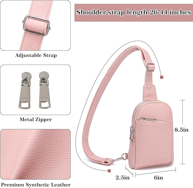 INICAT RFID Blocking Sling Bag, Anti Theft Crossbody Bag for Women Compact Travel Purses Leather