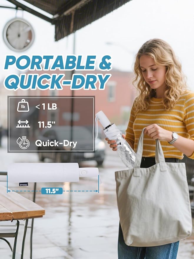 PTEROMY Windproof Travel Umbrellas for Rain and Sun, Withstands 85MPH Winds Auto Open Close Folding Umbrella with Ergonomic Handle, Quick Dry Canopy for Commuting or Backpack