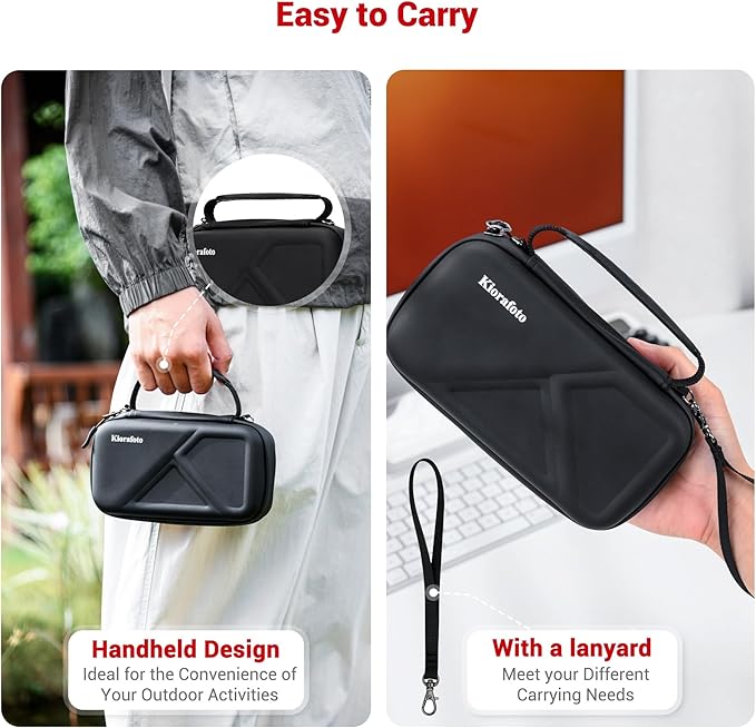 EVA PU Micro SD Card Case with 60 Individual Plastic TF Card Holders - Water-Resistant, Anti-Shock Carrying Organizer with Handle & Label
