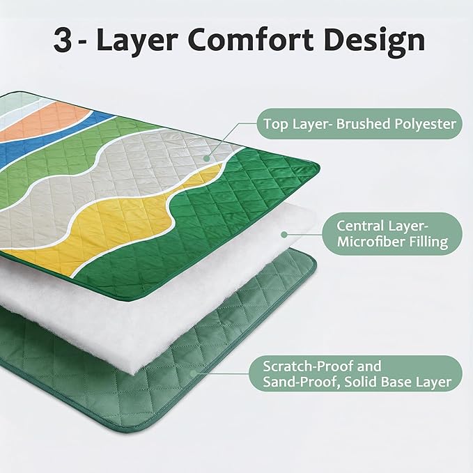 Exclusivo Mezcla Extra Large Waterproof Picnic Blankets 3 Layer, Sandproof and Foldable Outdoor Blanket for Beach Camping, Park and Travel
