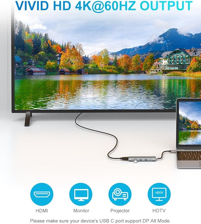 USB C Hub,USB C Hub Multiport Adapter 4K@60Hz AorZ 5 in 1 USBC to Hdmi Adapter with 1 * 4K HDMI Output, 3*USB 3.0 Ports,1*PD, Adapter for MacBook,Steam Deck and Most Type C Devices