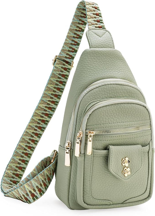 GAEKEAO Sling Bag Crossbody Bags for Women Vegan Leather Fanny Pack Chest Travel Anti Theft Purse Shoulder Bag handbags Gifts