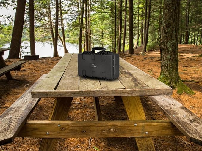 Monoprice Weatherproof Hard Case - 22 x 14 x 8 Inches, With Customizable Foam, Shockproof, IP67, Ultraviolet And Impact Resistant Material, Black - Pure Outdoor Collection