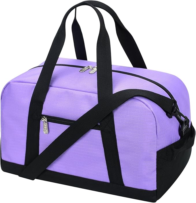 Apenze Small Gym Bag 14 inch lightweight Carry On Mini Duffel Bag for Travel Sport - Purple