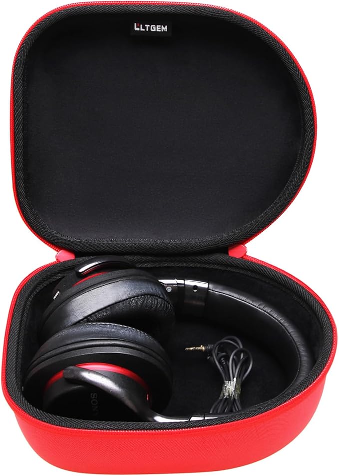 Headphone Headset Case Compatible with JBL, Beats, Sony, Soundcore Anker, Raycon, TOZO, SteelSeries, Logitech, Jabra, Bose, Audio-Technica, Sennheiser Headphones, Red+Black