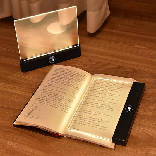 LED Book Light and Night Light 2 in 1, 3 Color Temperatures & Stepless Dimming, USB Rechargeable Reading Light with Timer for Night Reading 1pc (Black)