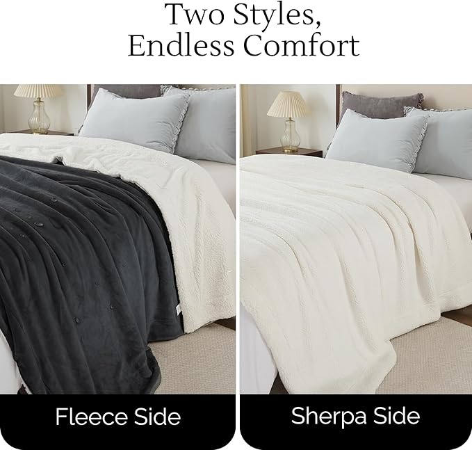 Waterproof Blanket for Bed Intimacy (40" x 60" Small), Reversible Fleece | Sherpa Throw, Water Proof Blanket TPU Stain Proof Couch Furniture Cover Large Dog Bed Winter Protector - Black