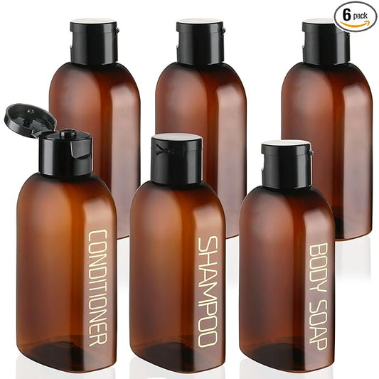 Cosywell Travel Bottles for Toiletries - 6 PCS Shampoo Bottles, TSA Approved Travel Size, Leak Proof Containers with Flip Cap