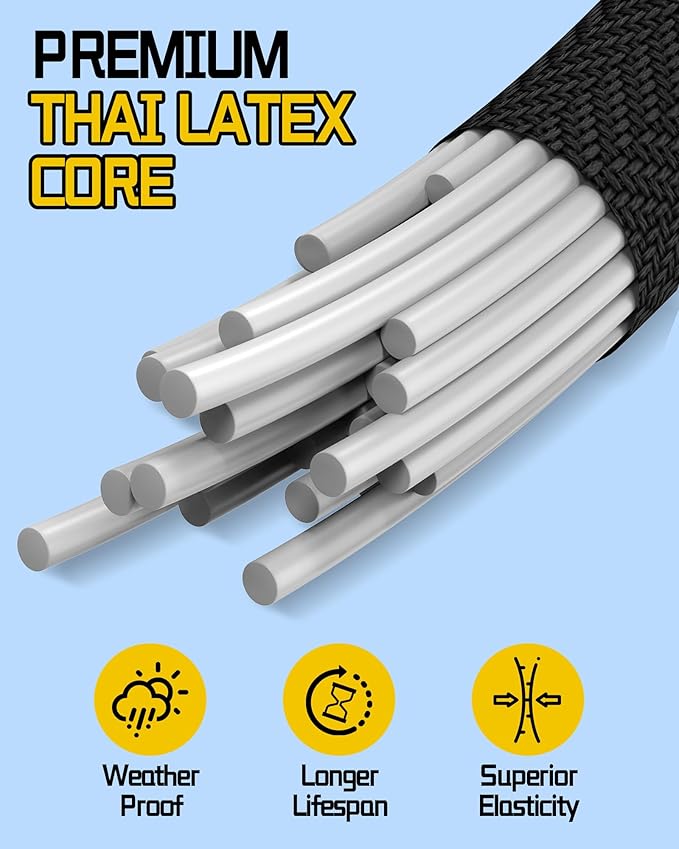 8 Pcs 48 Inch Adjustable Carabiner Bungee Cords with Hooks, Easy to Adjust from 7" to 48", Black Bungee Straps with UV-Resistance & Superior Elasticity for Cargo, Bike, Luggage, Carts, Truck, etc