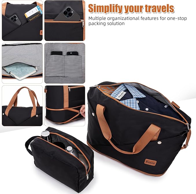 Luggage Sets 6 Piece Suitcases with Wheels,ABS Hard Case Suitcases with Spinner Wheels,Durable Travel Luggage with Combination Lock (Black, 6 Piece Set 16"/20"/24"/28")