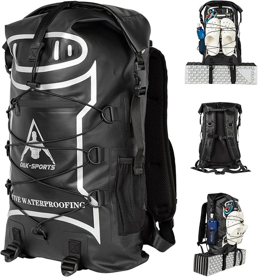 Oak-Sports Dry Bag Waterproof Backpack 5L/10L/20L, Roll Top Lightweight Beach Bag with Double Zipper Seal for Swimming, Kayaking, Hiking, Boating, Adjustable Shoulder Strap