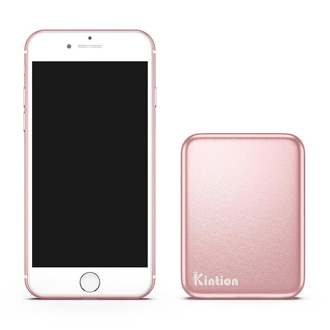 Kintion Pocket Mirror, 1X/3X Magnification LED Compact Travel Makeup Mirror with Light for Purse, 2-Sided, Portable, Folding, Handheld, Small Lighted Mirror for Gift, Rose Gold